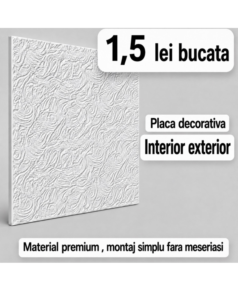 set 128 Buc -1,5 Lei Buc- Placa decorativa Cu ADEZIV Interior-exterior